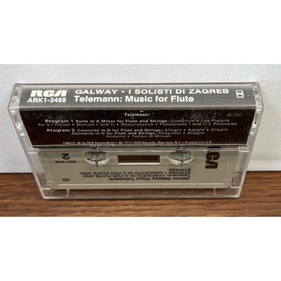 James Galway Plays Teleman Cassette Tape I Solisti Di Zagreb A Minor Flute 1979 - Picture 4 of 4